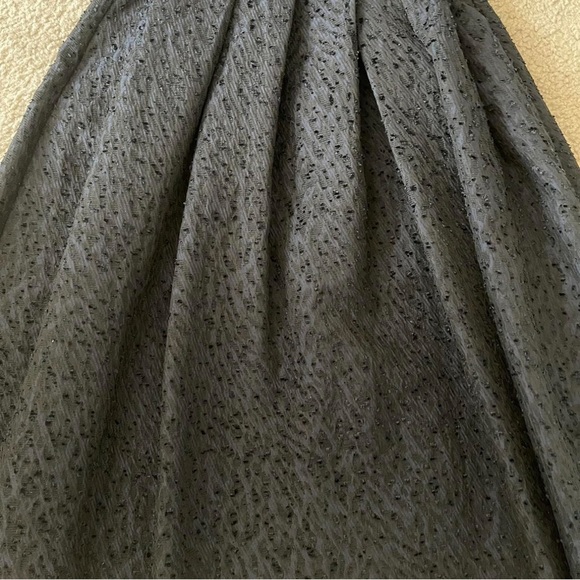 H&M Navy Jacquard Midi Pleated A-line Skirt With Pockets - Picture 4 of 6